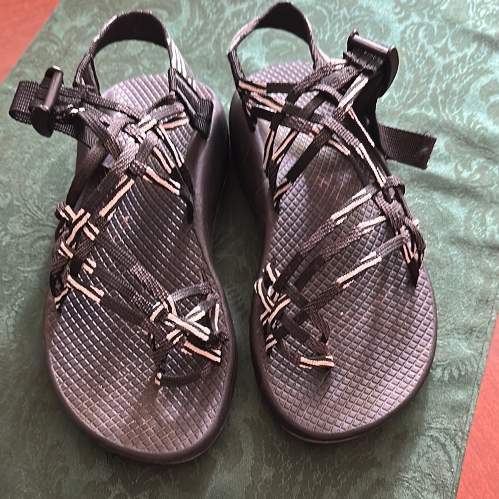 Chaco Black Sandals with Textured Footbed